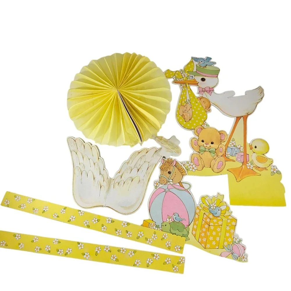 Vintage Hallmark Centerpiece Special Delivery Baby Shower Decor
